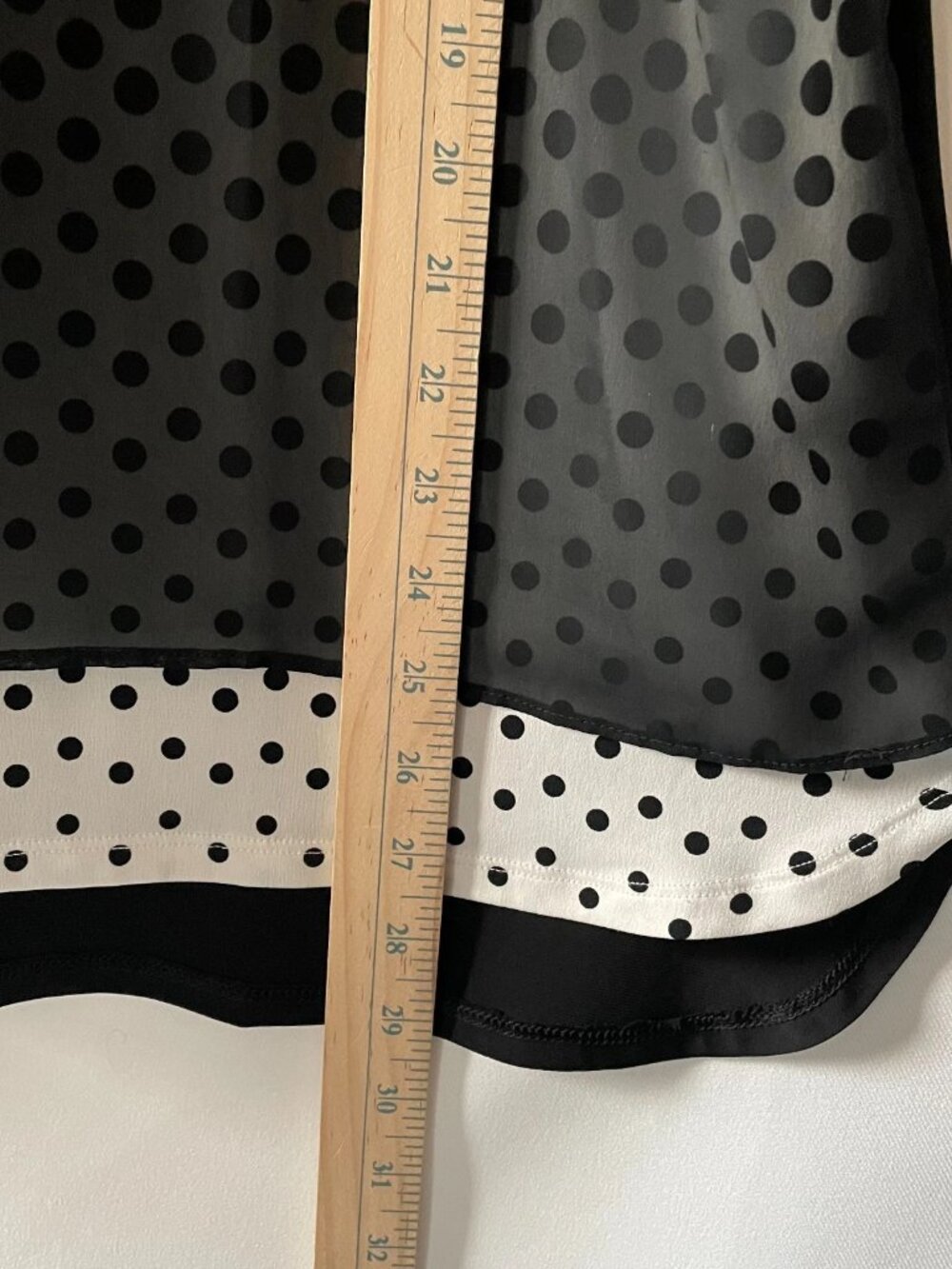Chico's Womens Black & White Sheer Polka Dot Layered Blouse Top Size 3 US XL - Picture 7 of 9
